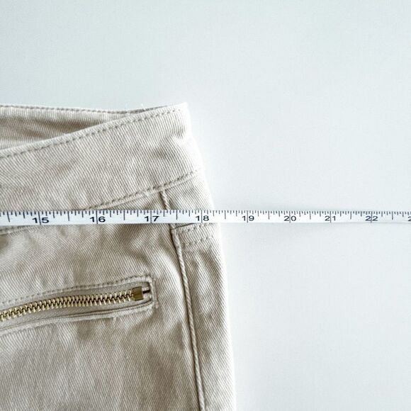 Michael Kors Womens Denim Pants Skinny Tan Gold Zip Pockets Size 12 - Picture 10 of 11